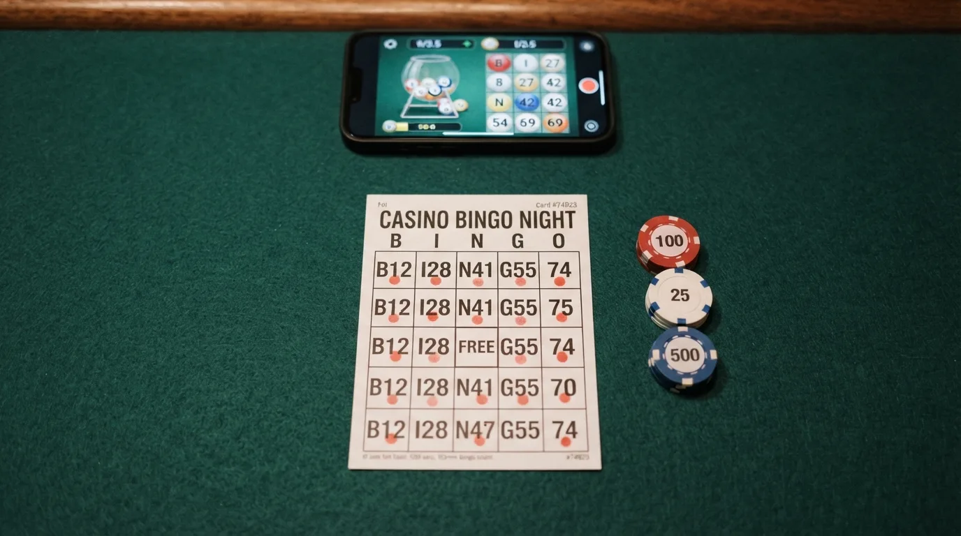 Tabel met een vergelijking van tien bingocasino's op vergunning, kamers en bonus