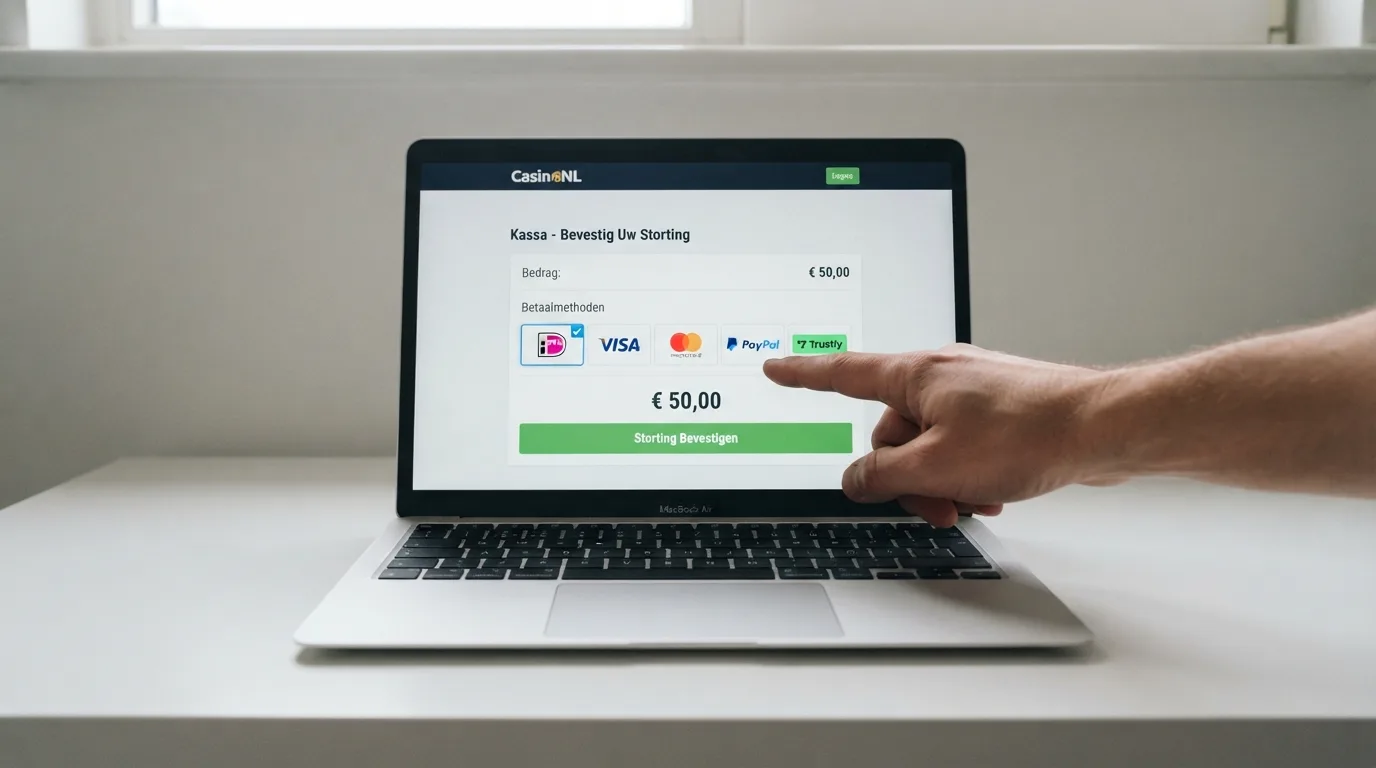 Checkout-scherm van een online casino waaruit een speler Brite als betaalmethode kiest
