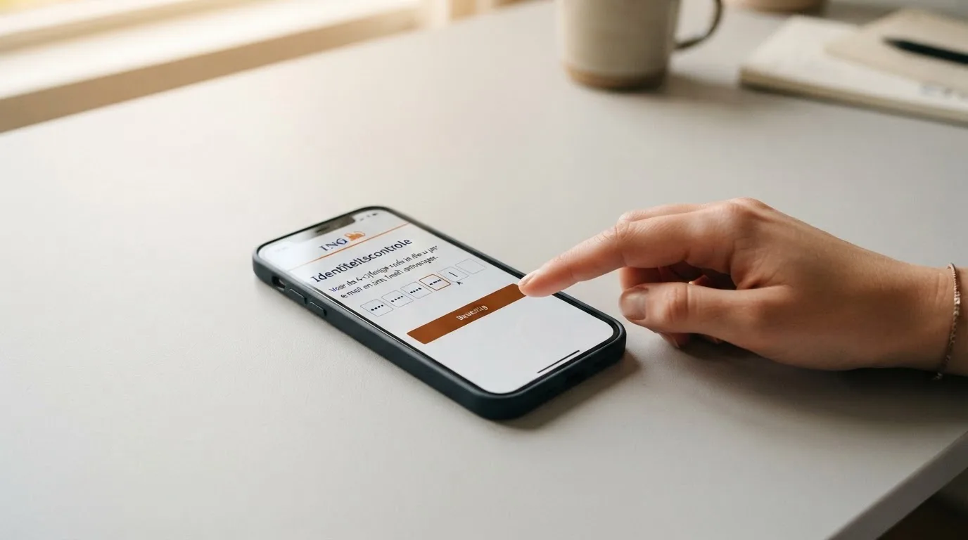Een smartphone toont het 3D Secure-verificatiescherm van een Nederlandse bank tijdens een casino storting