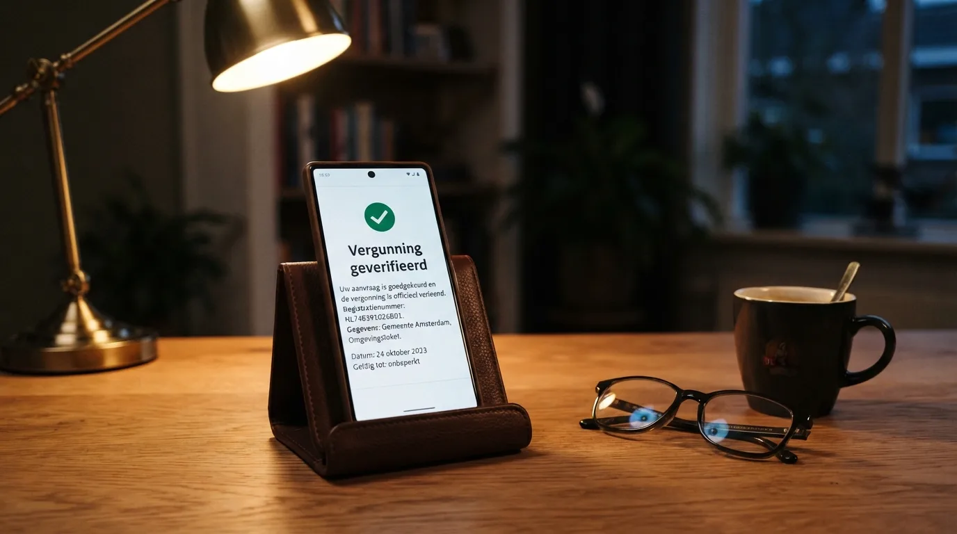 Een smartphone met daarop de Kansspelwijzer-pagina van openovergokken.nl naast het logo van de Kansspelautoriteit