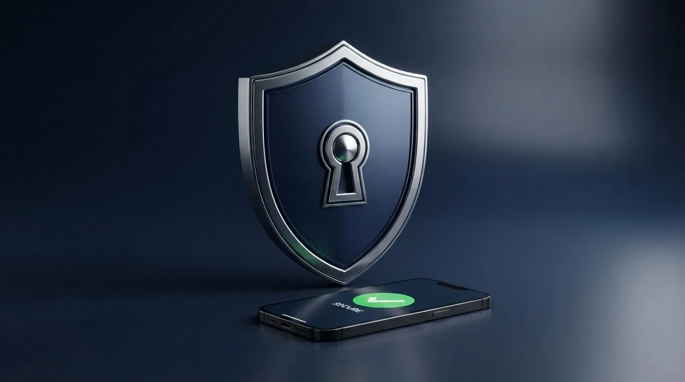 Het logo van de Kansspelautoriteit op een scherm met daaronder een Nederlands paspoort en een slot-symbool