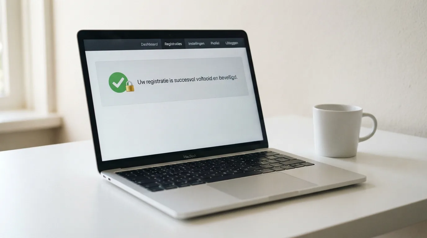 Een computerscherm met het Ksa-vergunningenregister, een groen vinkje en een slotje naast de naam van een vergunde aanbieder.