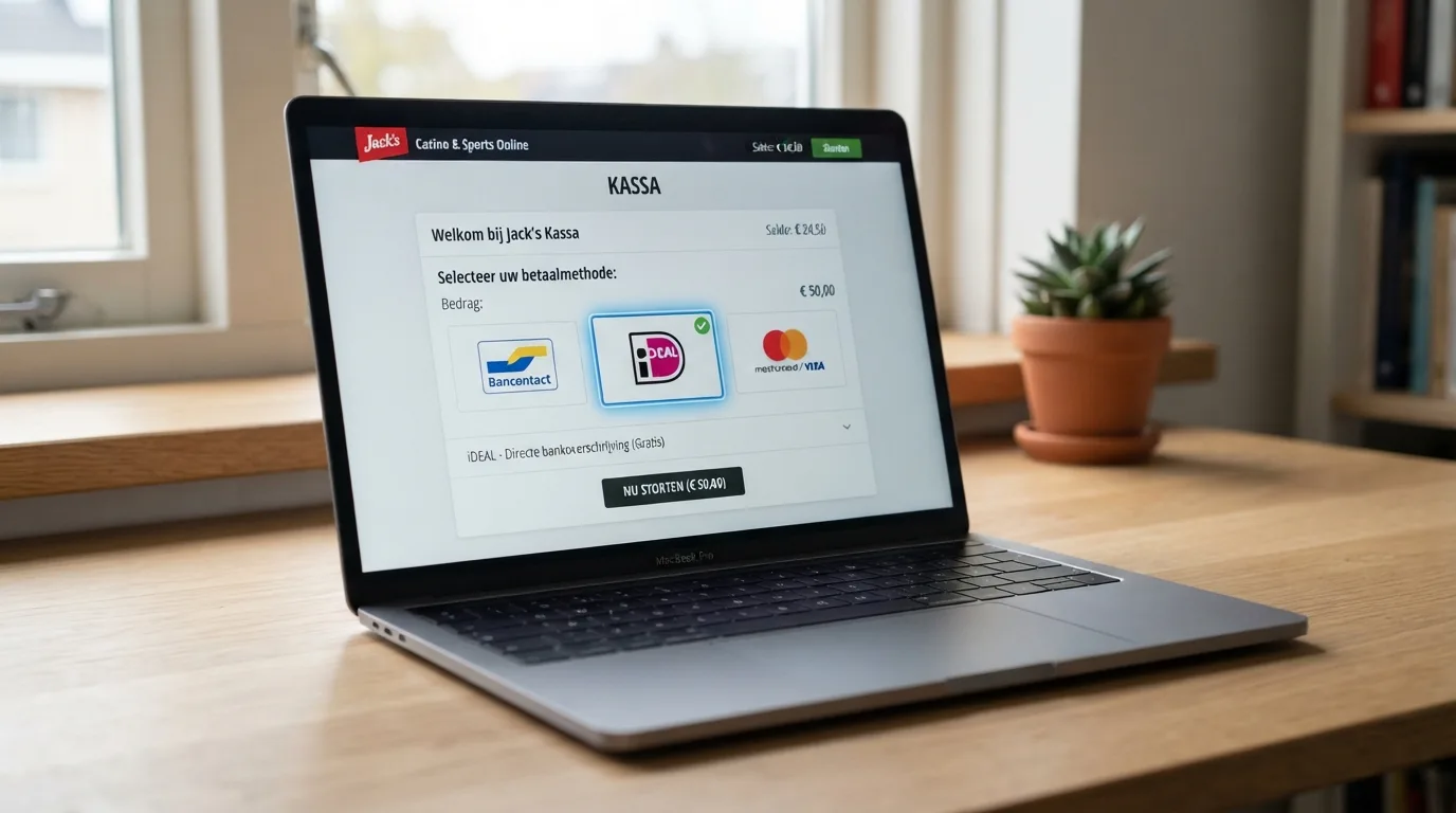 Het betaalscherm van een online casino met Maestro tussen de aangeklikte betaalopties, naast iDEAL en Trustly