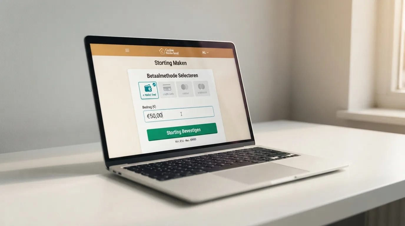 Het stortingsscherm van een online casino waarop het Payz-logo als geselecteerde betaalmethode wordt getoond met daaronder een transactieoverzicht